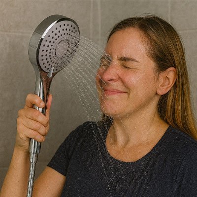 Pommeau de douche mots Pression Économique