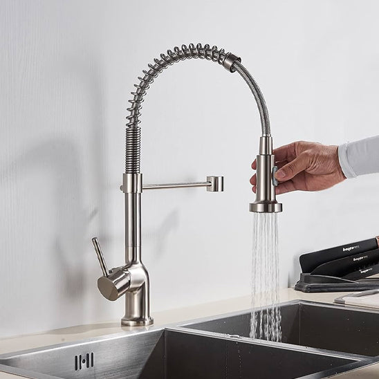 mitigeur cuisine douchette argent style pullinox