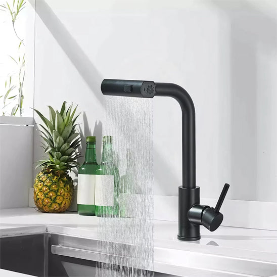 mitigeur cuisine douchette noir chrome jetinox