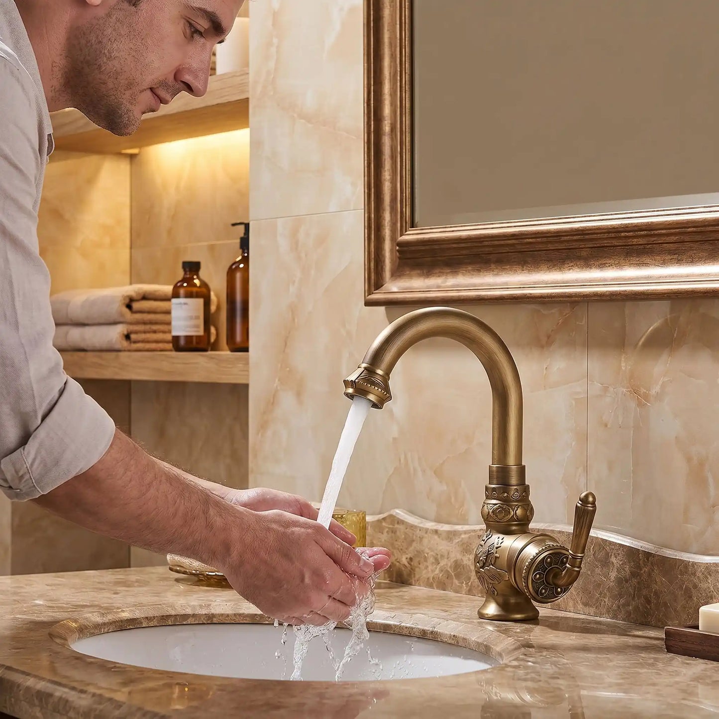 mitigeur lavabo haut Bronze Antique