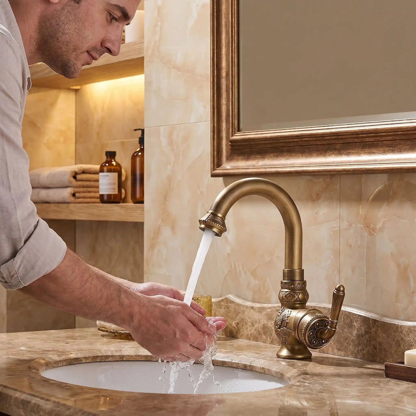 mitigeur lavabo haut Bronze Antique