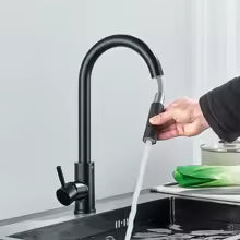 mitigeur cuisine noir moderne roboJetix