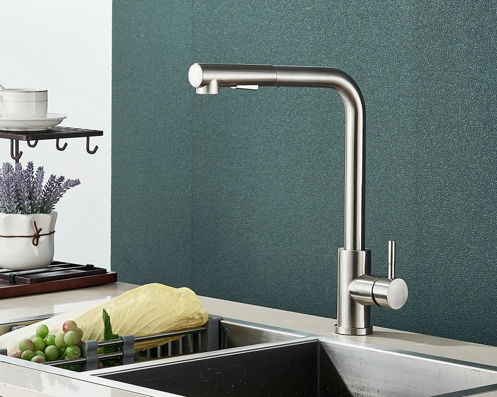 robinet cuisine douchehette argent inox jetDuchesse