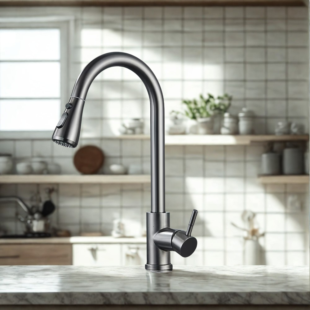 robinet cuisine douchette gris extractible jetRoyal