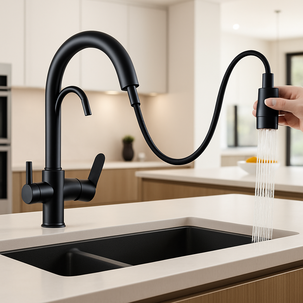 robine cuisine douchette noir pulverisateur filexoRoi