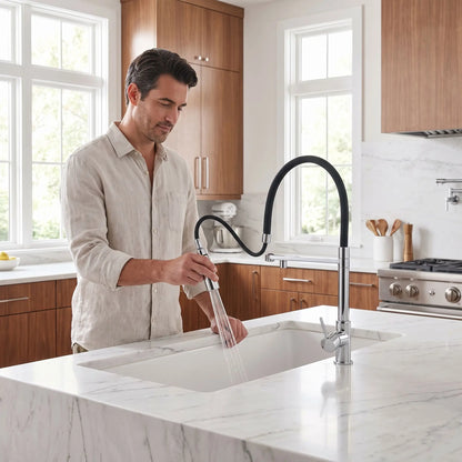 Douchette Robinet cuisine argent RoyaJet