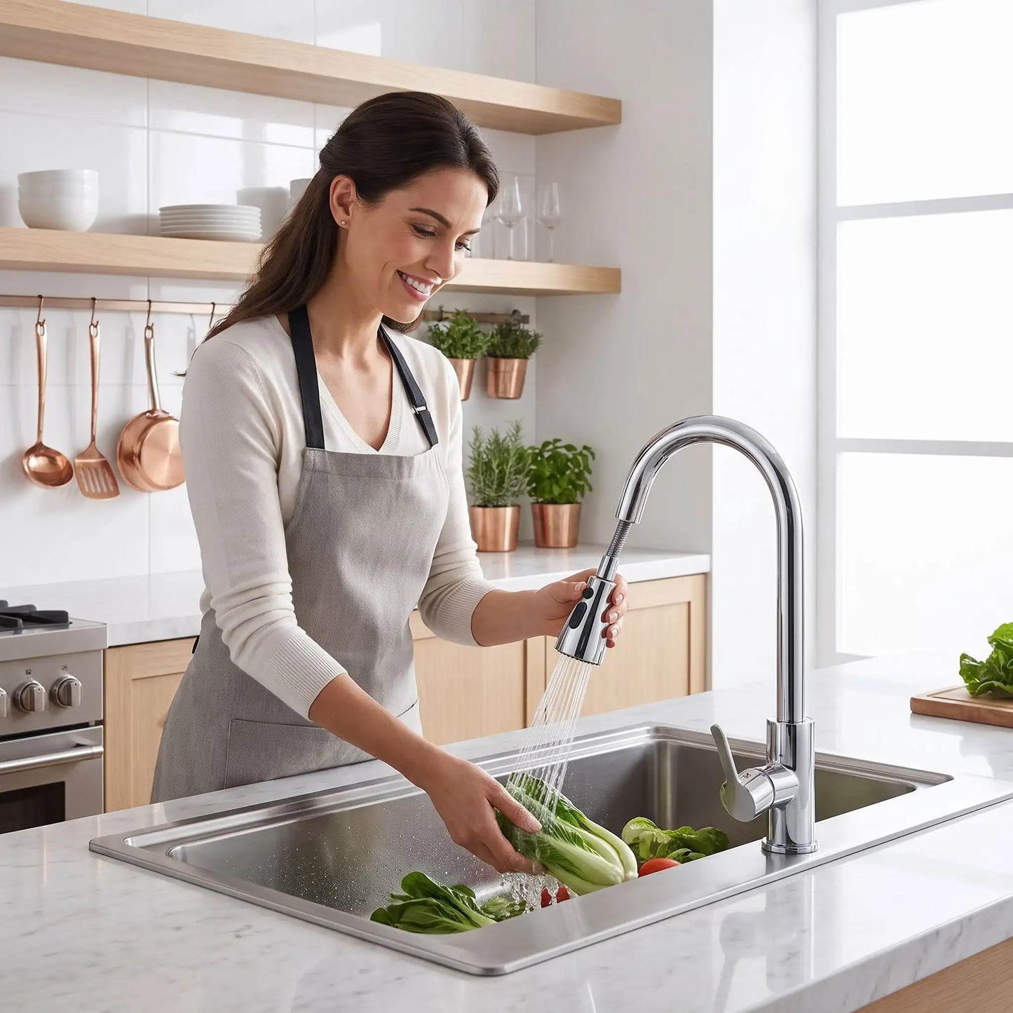 Douchette mitigeur cuisine flexible AquaTwist