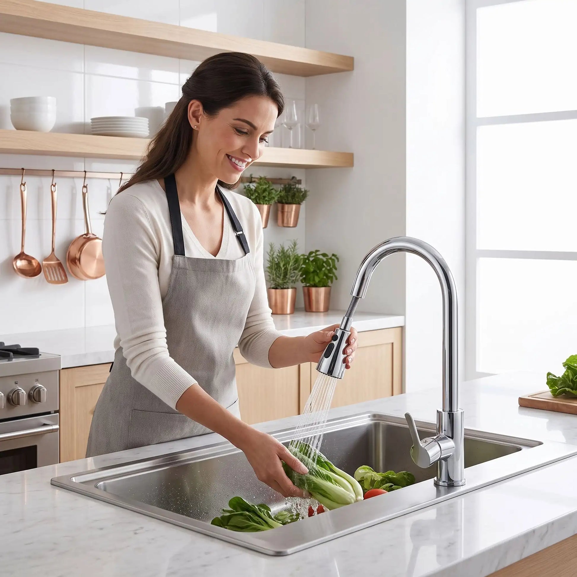 Douchette mitigeur cuisine flexible AquaTwist