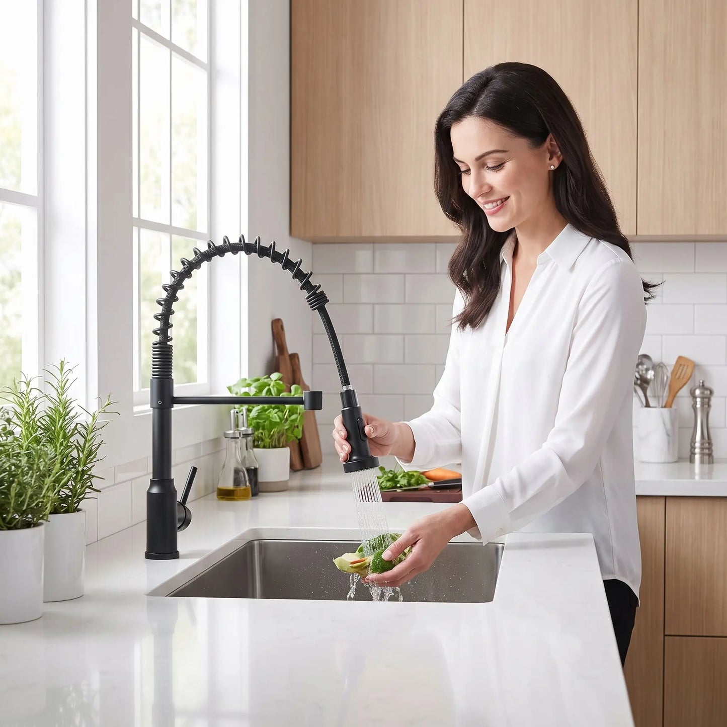Mitigeur cuisine douchette pratique Pullinoxr