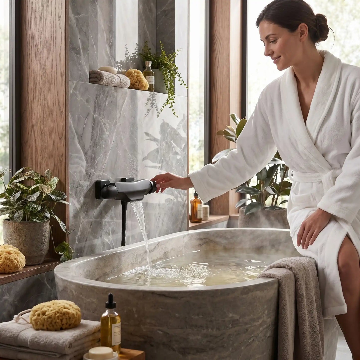 Mitigeur lavabo élégant pour une salle de bain  