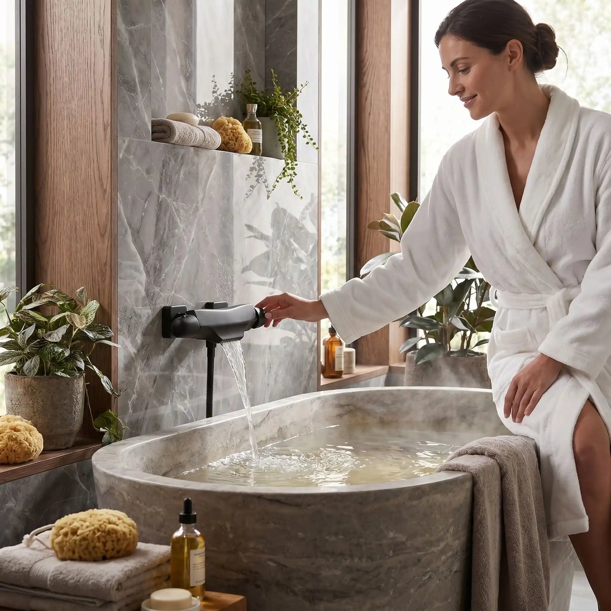 Mitigeur lavabo élégant pour une salle de bain  