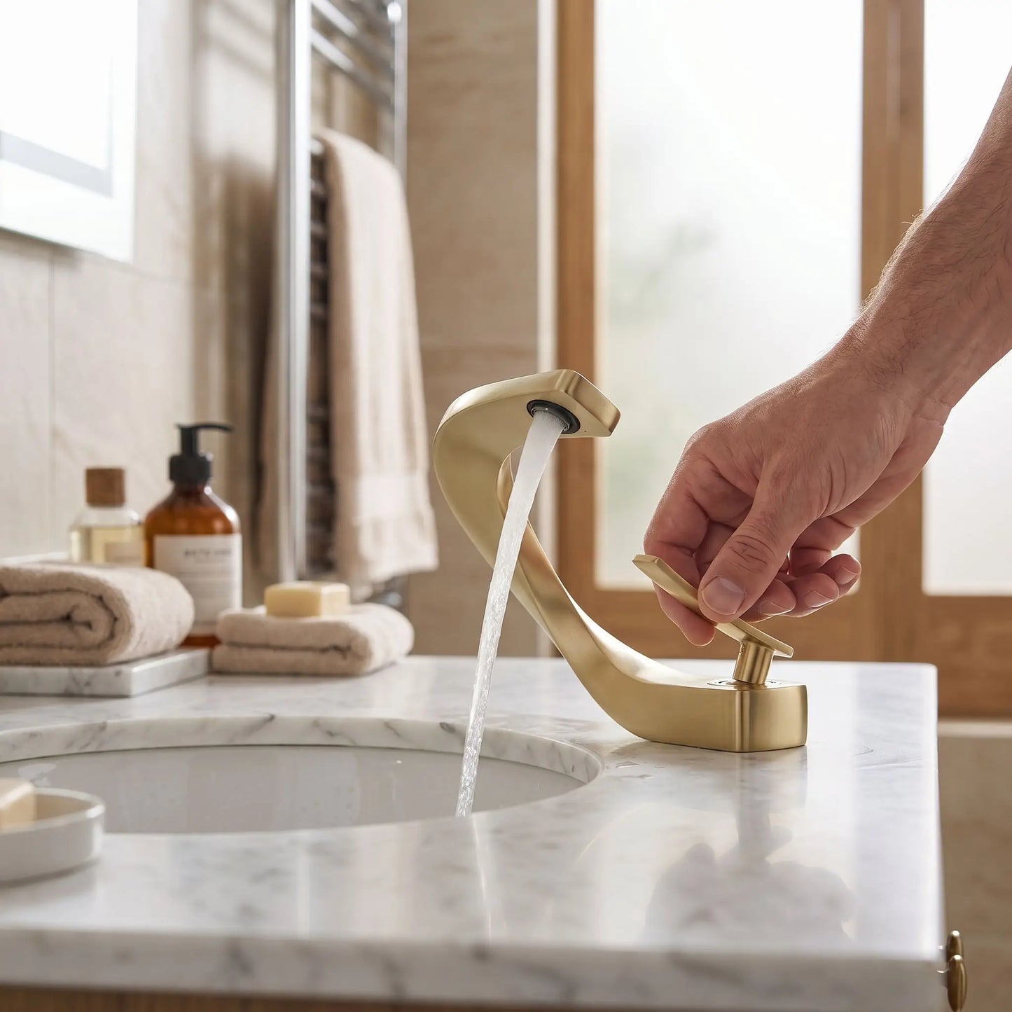 Mitigeur lavabo élégant pour une salle de bain