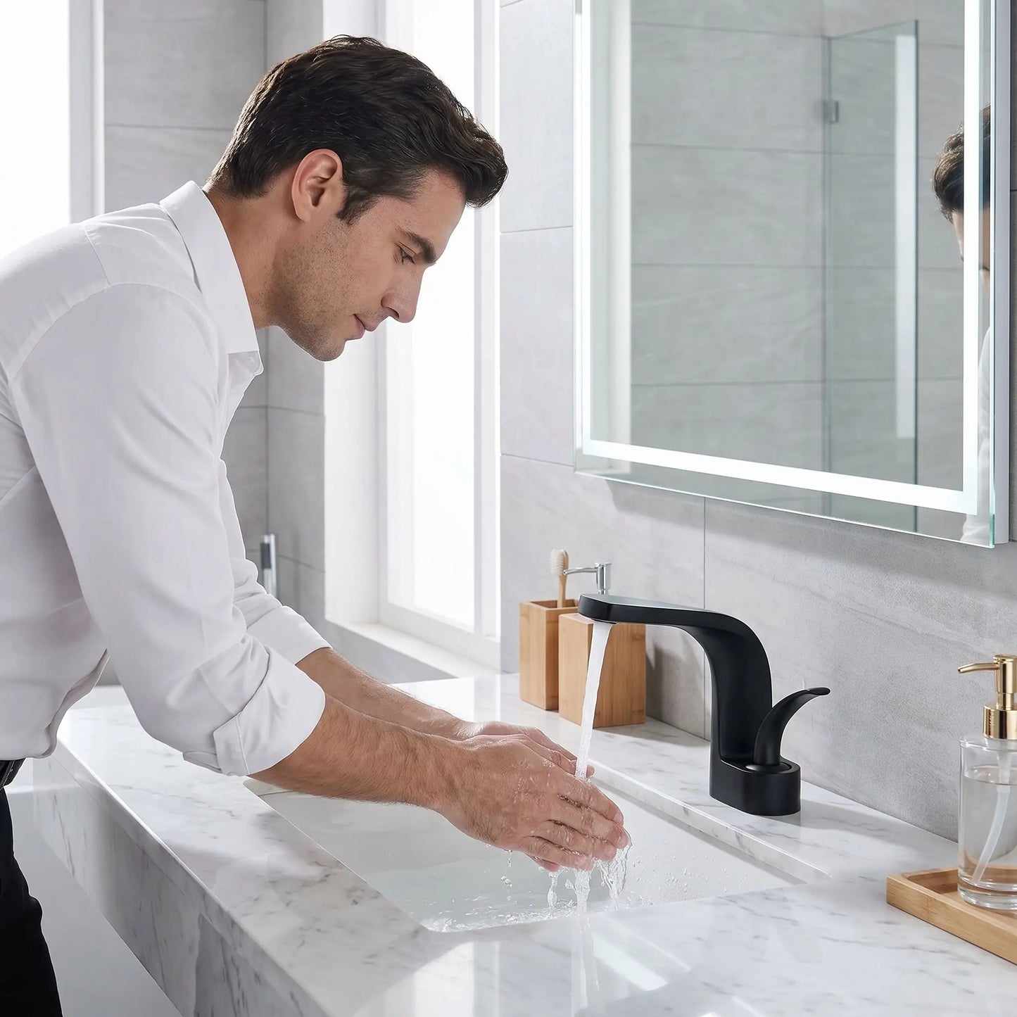 Mitigeur lavabo noir Softisât  