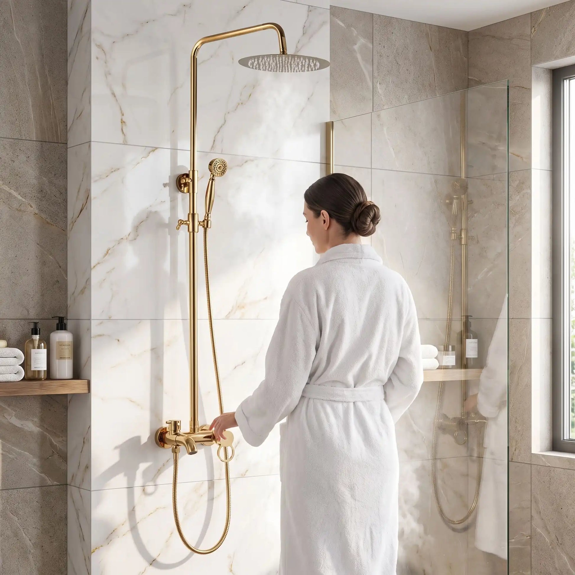 Mitigeur pour douche poignée Noir gamme Mat Elegant