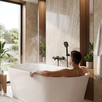 Mitigeur thermostatique douche noir  Elegance Secure 