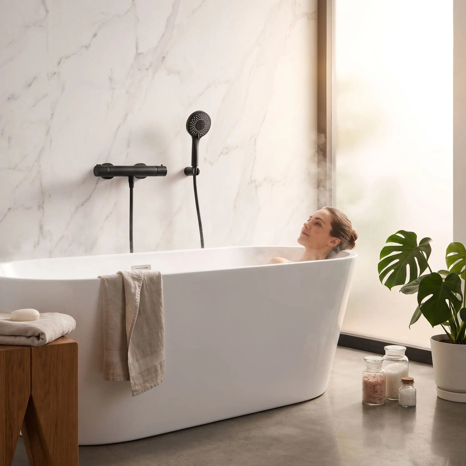 Mitigeur thermostatique douche unique noir  Elegance Secure 