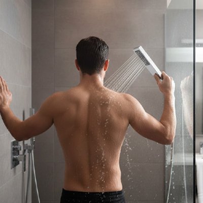 Pommeau de douche et support  nom économique Pure Stream