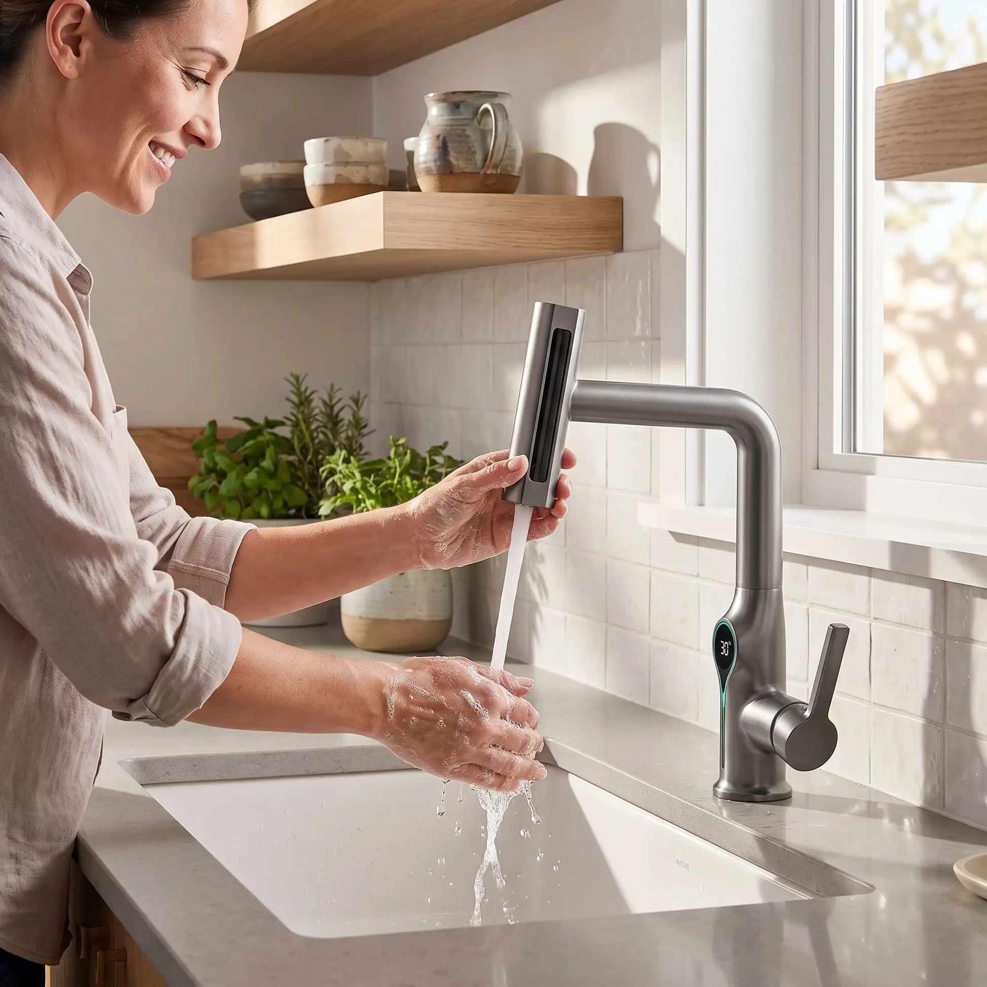 Robinet a douchette cuisine flexible HydroFlexio