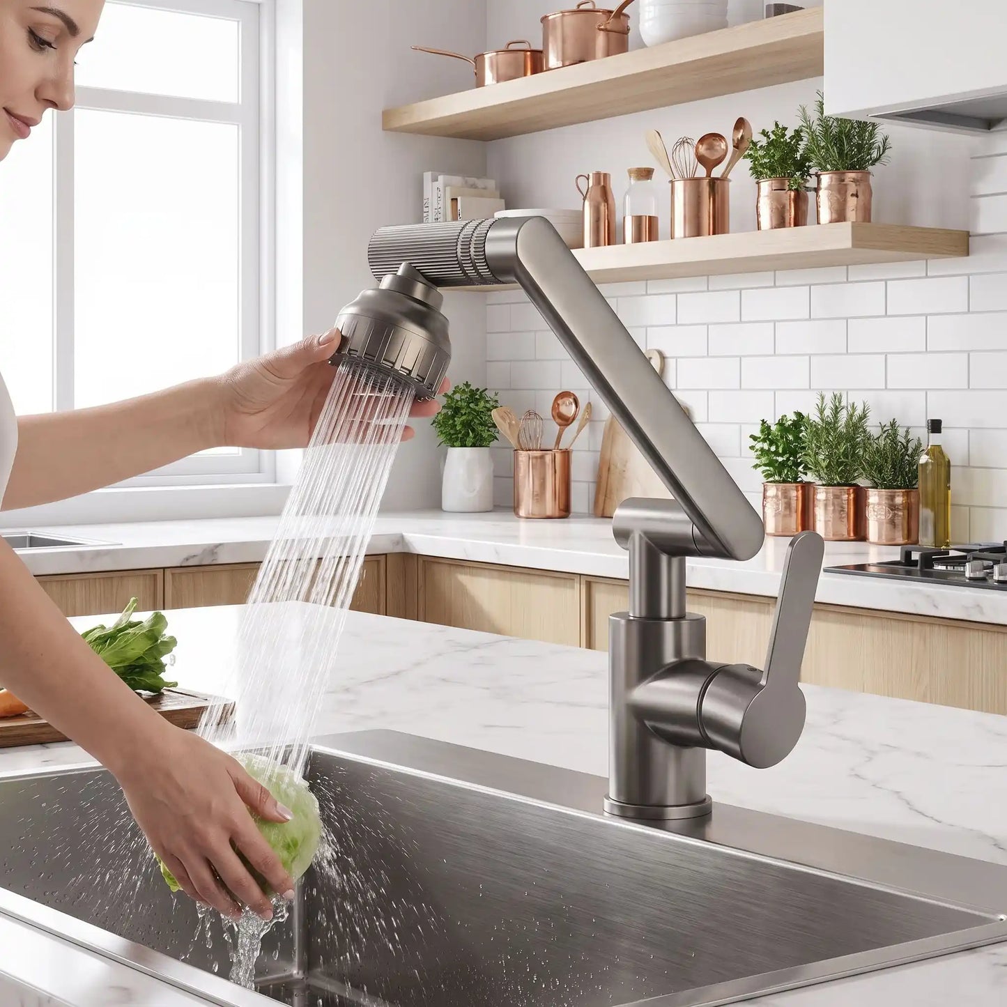 Robinet à douchette cuisine unique AquaSpinox