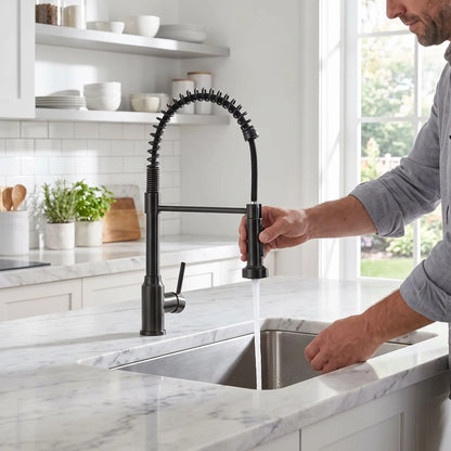 Robinet cuisine douchette  acier design FlexiCrown