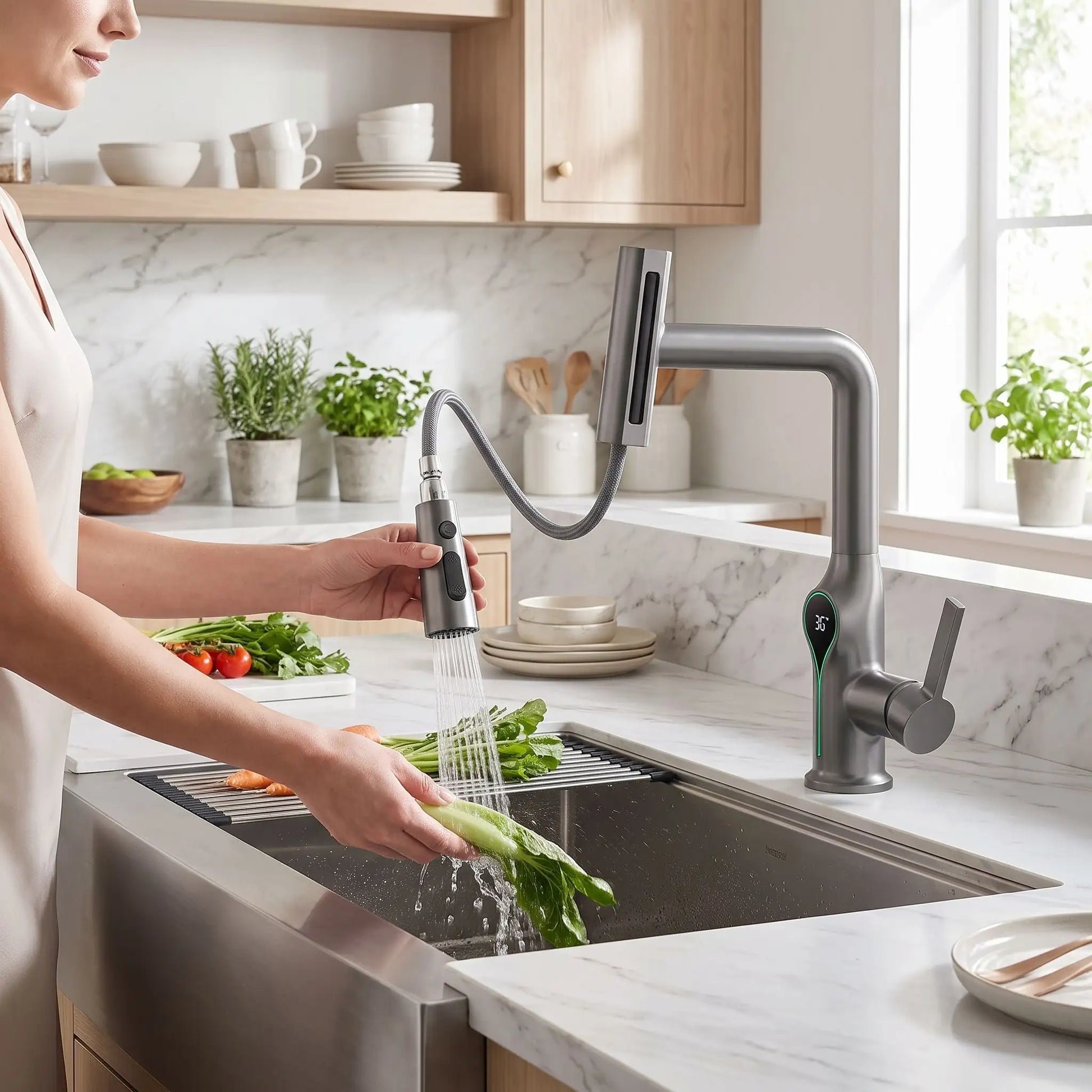 Robinet à douchette cuisine moderne HydroFlexio 