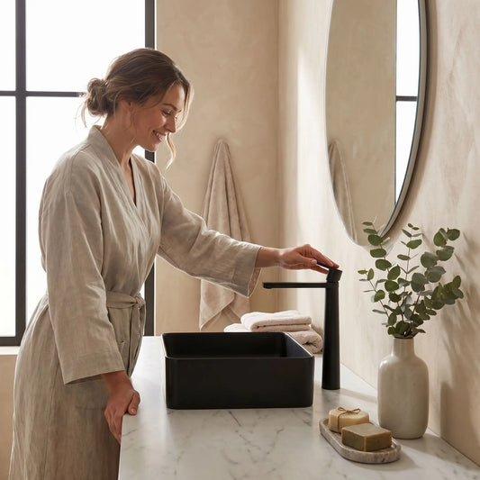 lavabo mitigeur Noir Élégance