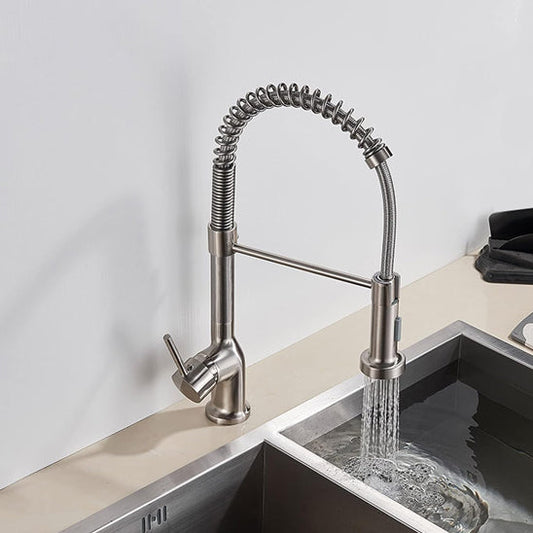 mitigeur cuisine douchette argent pullinox