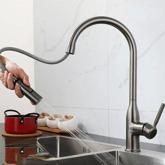    mitigeur cuisine gris design robo Jetix