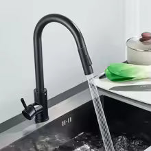 mitigeur cuisine noir chrome roboJetix