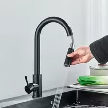 mitigeur  cuisine noir inox roboJetix