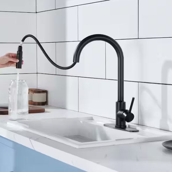 mitigeur cuisine noir mat roboJetix
