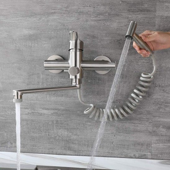 robinet de cuisine douchette argent ÉlégaFlow
