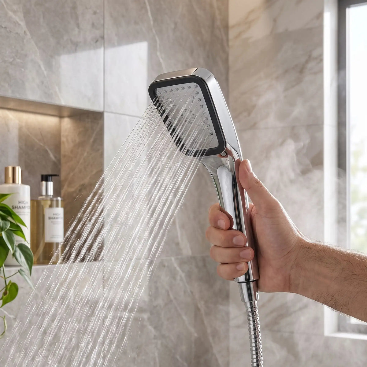 support Pommeau de douche angle sans percer Écoconception